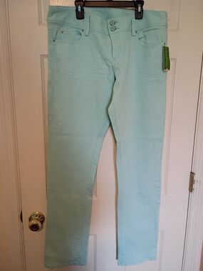 Lilly Pulitzer Sea Mist Blue Slim Jeans NWT 14